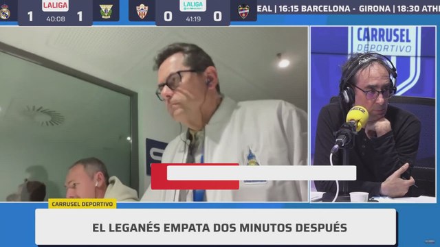 El enfado monumental de Roncero con el gol del Leganés que mataba al Madrid antes del descanso