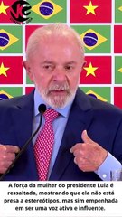 A força da mulher do presidente Lula é ressaltada, mostrando que ela não está presa a estereótipos, mas sim empenhada em ser uma voz ativa e influente.