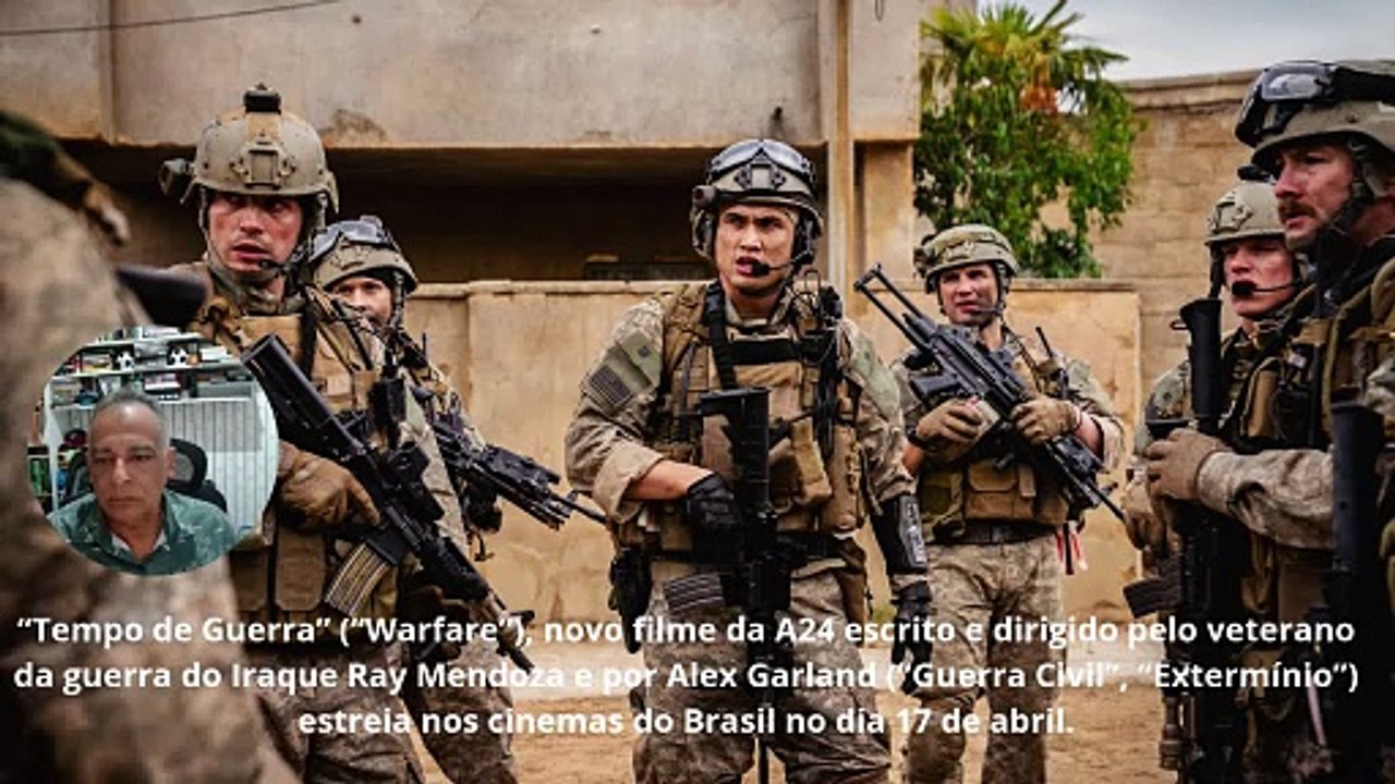 “Tempo de Guerra” (“Warfare”), novo filme da A24 escrito e dirigido pelo veterano da guerra do Iraque Ray Mendoza e por Alex Garland (“Guerra Civil”, “Extermínio”) estreia nos cinemas do Brasil no (1)
