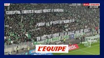 Les supporters de Saint-Étienne au soutien des ultras avant la rencontre face au PSG - Foot - L1
