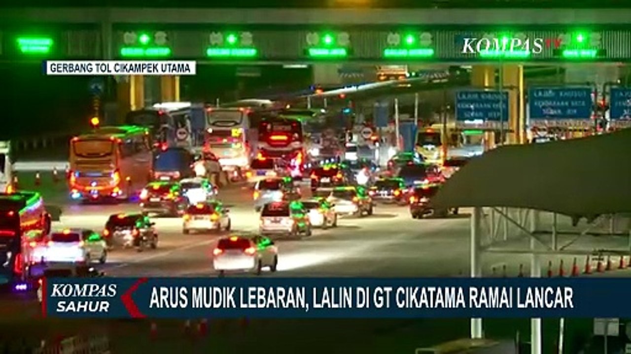 Pantauan Arus Mudik 29 Maret 2025 Malam, Lalu Lintas di GT Cikatama Ramai Lancar