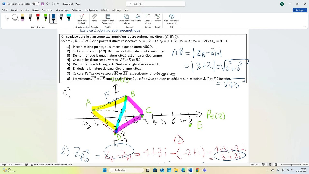 Géométrie des nombres complexes - Correction exercice 2 ( avec humour)
