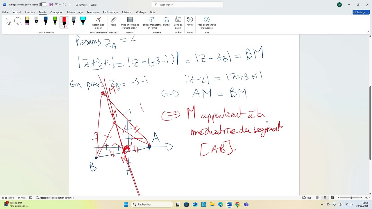 Géométrie des nombres complexes - Correction exercice 4