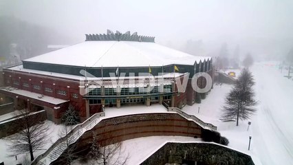 the holmes center in the snow, appalachian state university in boone nc, north carolina