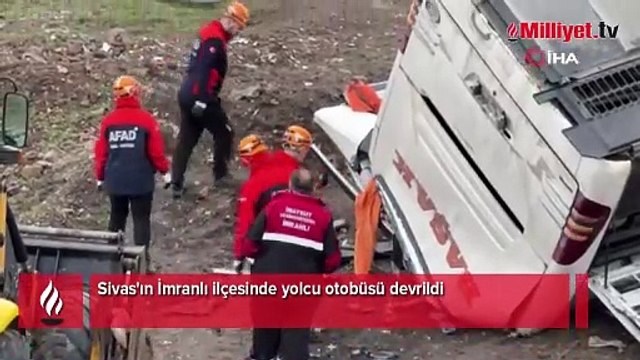 Sivas'ta otobüs kazası! Ölü ve yaralılar var
