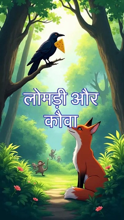 A Fox 🦊 and crow 🐦‍⬛ story in Hindi