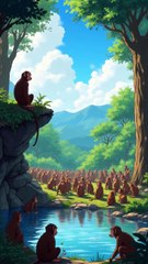 बंदर और नदी की कहानी: सीखें मज़ेदार और शिक्षाप्रद कहानी 🐒