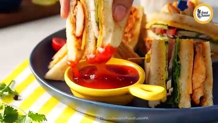 Eid Special Tandoori Club Sandwich Recipe by Food Fusion