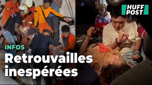 Trente heures après le séisme en Birmanie, une femme sortie vivante des décombres