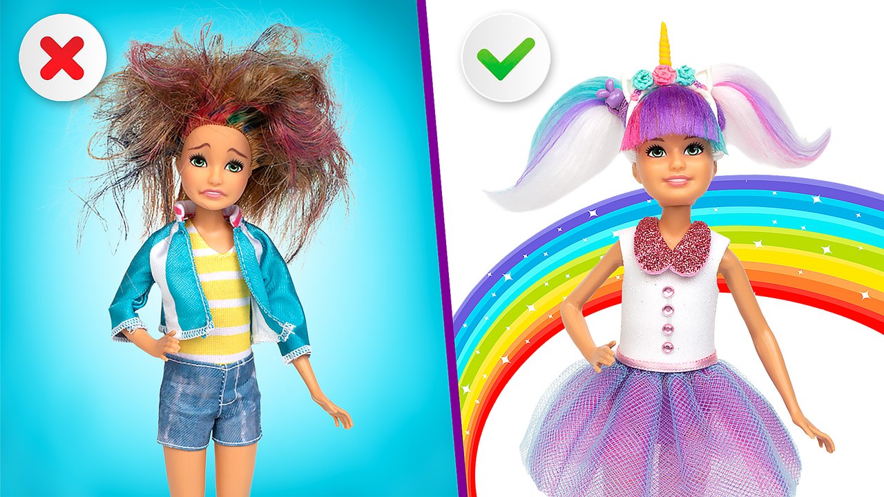 WOW ! Il n'est jamais trop tard pour relooker des poupées 🎨💄 Amusants DIY et maquillage !