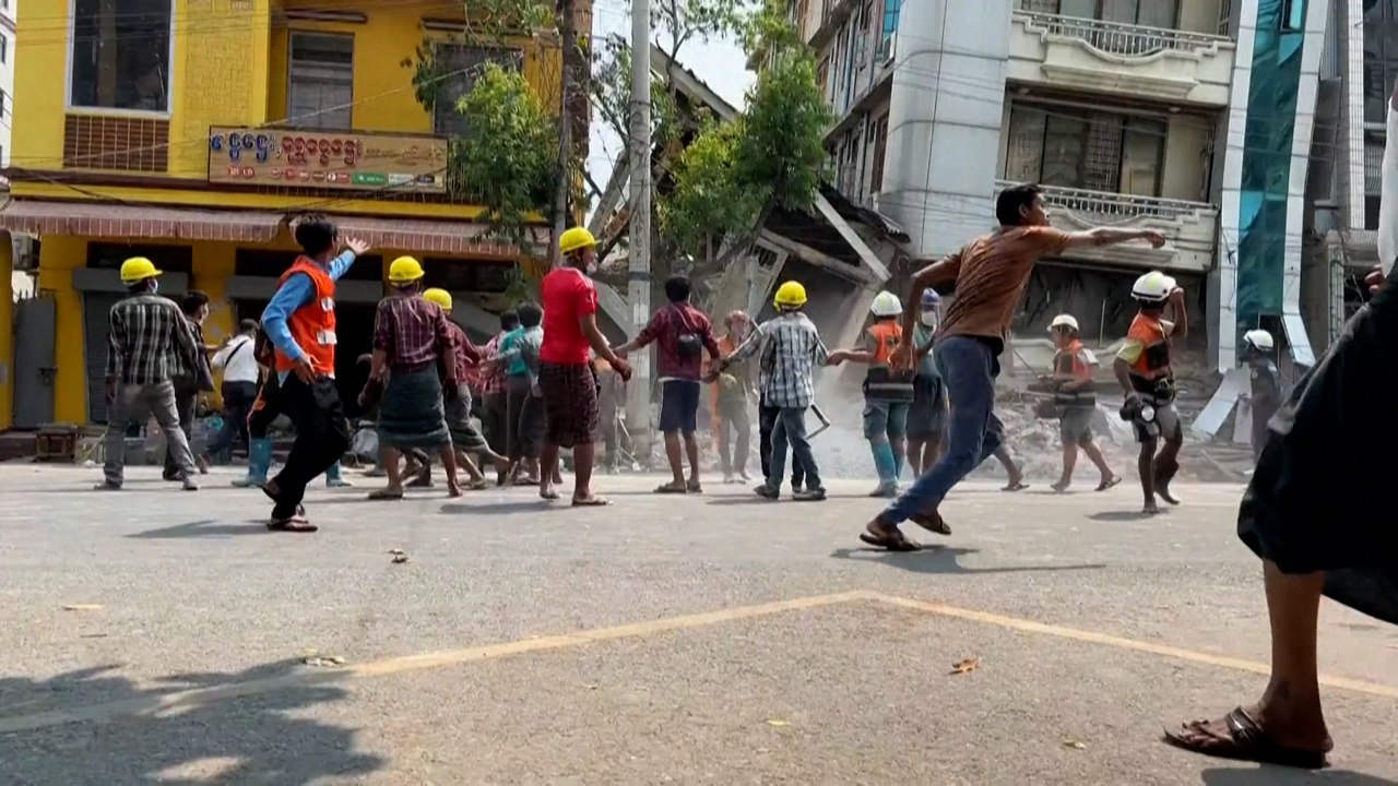 Séisme en Birmanie : une réplique secoue Mandalay lors d'une opération de sauvetage
