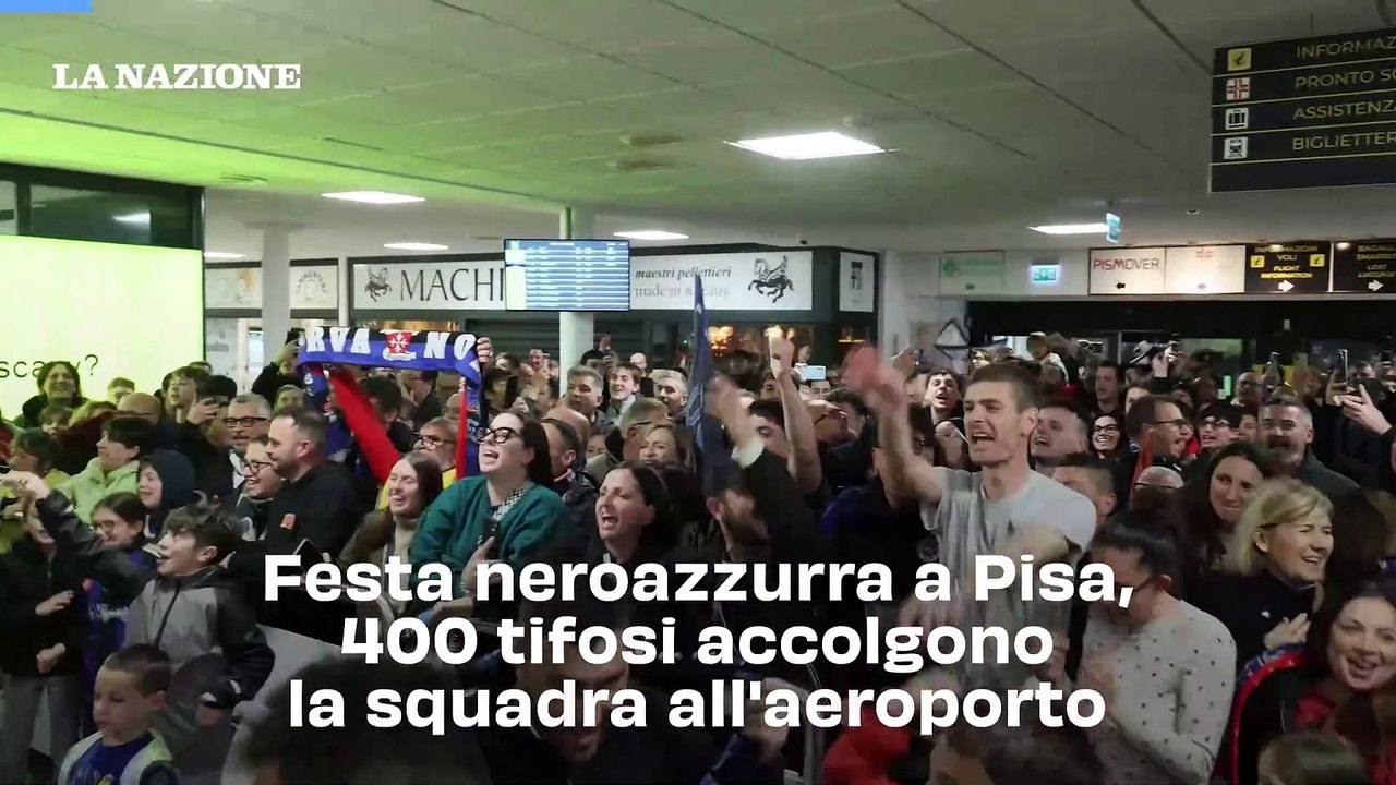 Festa neroazzurra a Pisa, 400 tifosi accolgono la squadra all'aeroporto