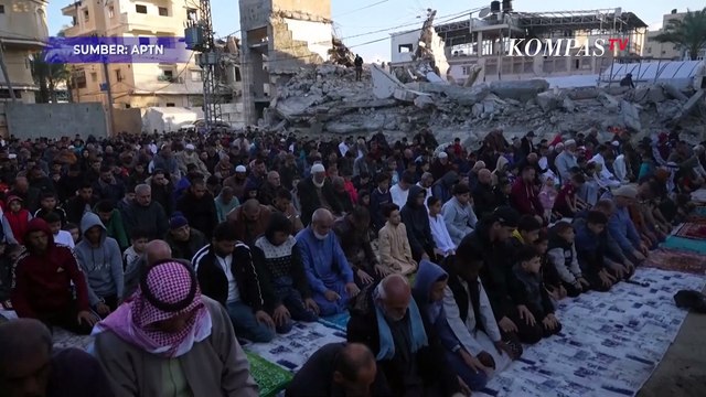 Umat Muslim Palestina di Gaza Rayakan Idulfitri Hari Ini, Salat Id di Tengah Reruntuhan Puing