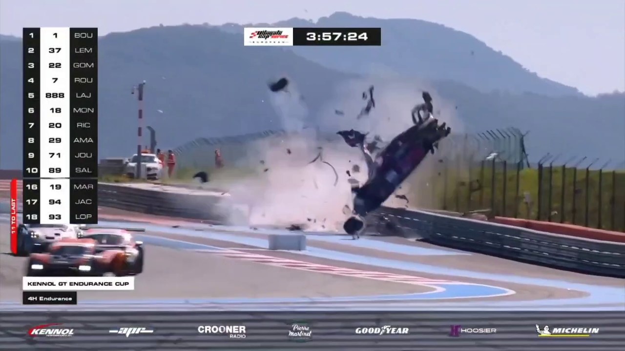 GT Endurance Cup 2025 4H Paul Ricard Lajoux Massive Crash Flip