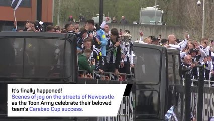 Newcastle revels in cup win as Toon Army fill the streets