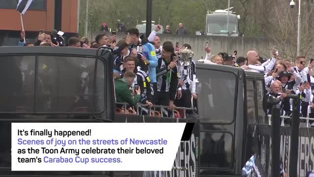 Newcastle revels in cup win as Toon Army fill the streets