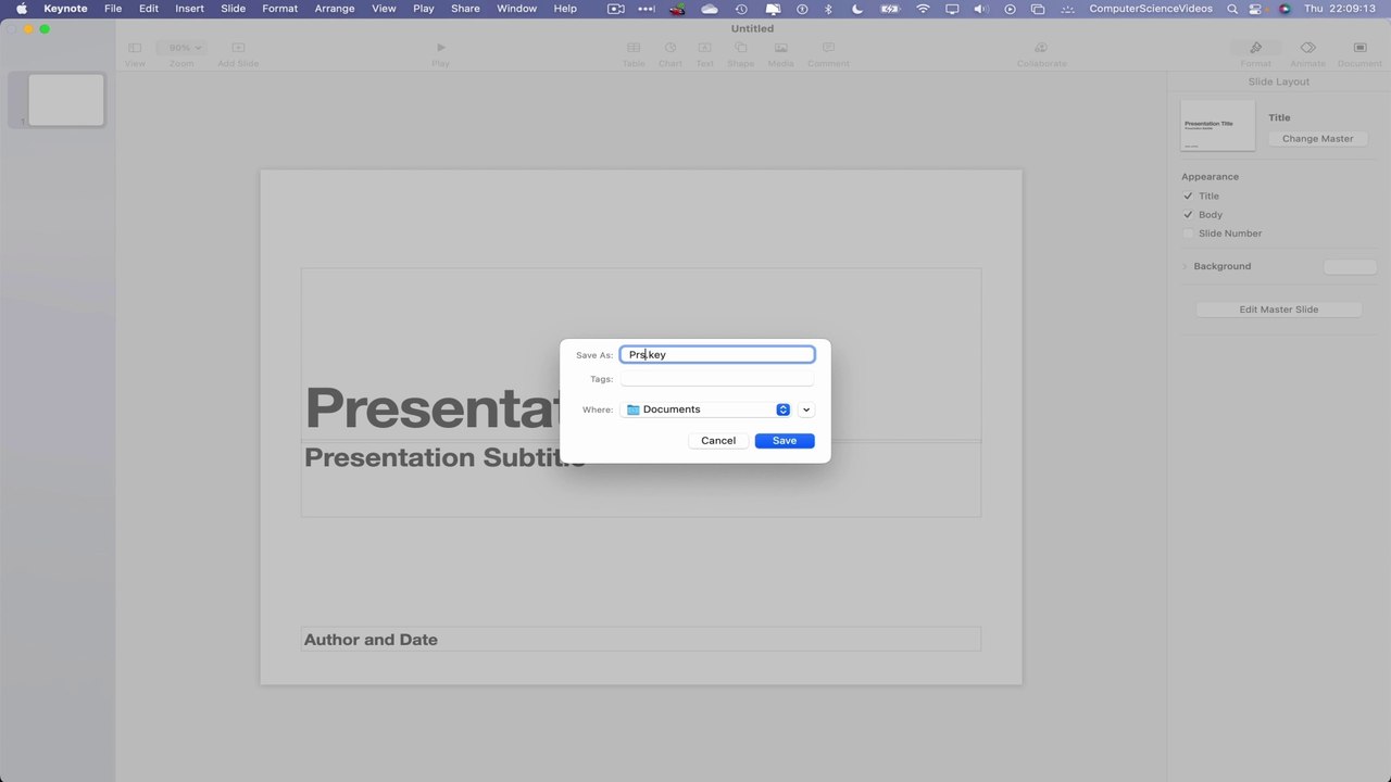 How to SAVE Your Presentation On the Keynote Application On a Mac Computer - Basic Tutorial | New