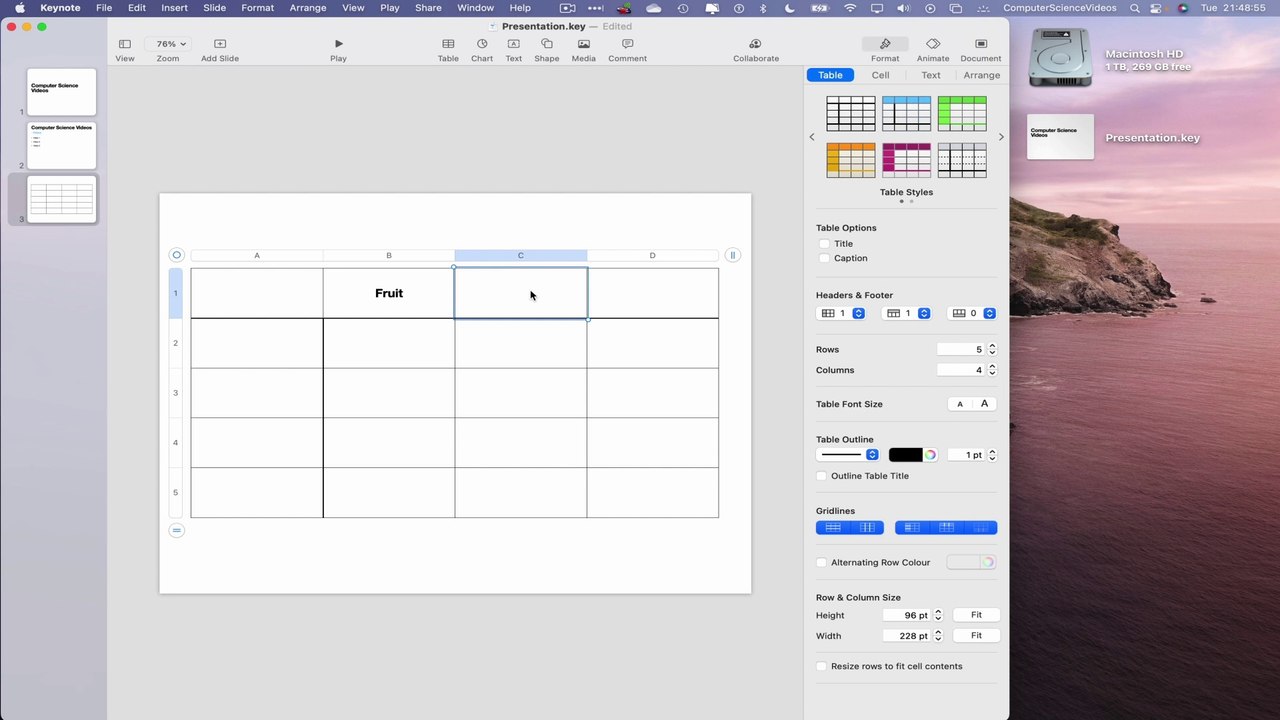 How to INSERT a Table On Your Keynote Application On a Mac / Desktop Computer - Basic Tutorial | New
