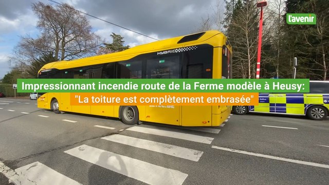 Impressionnant incendie route de Ferme modèle à Heusy (Verviers)