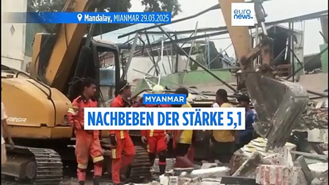 Nachbeben der Stärke 5,1 in der Nähe von Mandalay in Myanmar