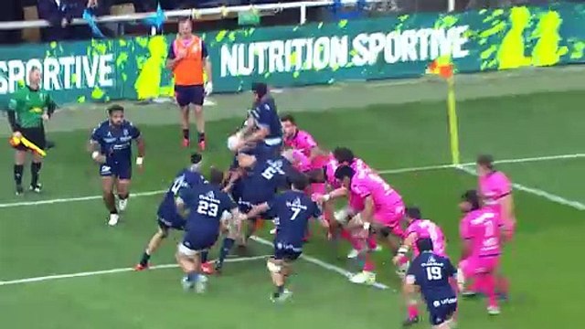 TOP 14 - Essai de George BRIDGE (MHR) - Montpellier Hérault Rugby - Stade Français Paris