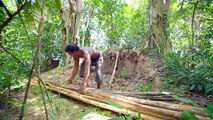 Building The Most Beautiful Jungle Survival House with Swimming Pool Around by Ancient Skills