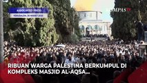 Momen Warga Palestina Salat Idulfitri di Kompleks Masjid Al-Aqsa