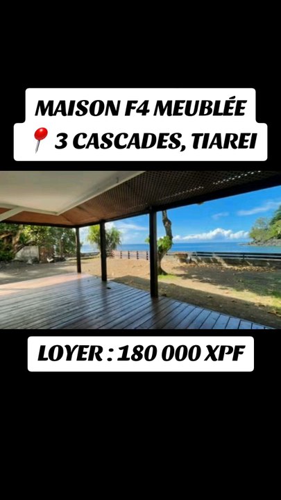 LOCATION MAISON F3 BORD DE MER TIAREI
