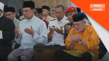 Agong, Raja Permaisuri berkenan tunai solat sunat Aidilfitri di Masjid Wilayah