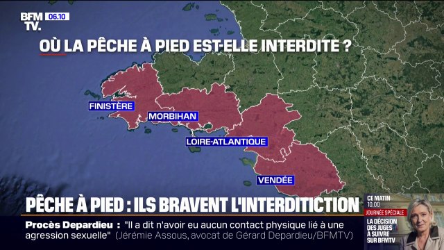 La pêche à pied est interdite en Bretagne Sud, en Vendée et en Loire-Atlantique à cause de la présence d'algues toxiques