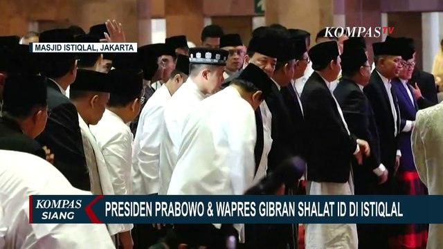 Momen Presiden Prabowo, Wapres Gibran & Menteri Kabinet Merah Putih Salat Idulfitri di Istiqlal