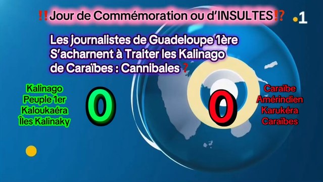‼️Jour de Commémoration ou d’INSULTES⁉️ 🎥Les journalistes de Guadeloupe 1ère🎦 S’acharnent à Traiter les Kalinago de Caraïbes : Cannibales⁉️ (Kalinago, Peuple 1er, Kaloukaéra, Îles Kalinaky)9-13(Caraïbe, Amérindien, Karukéra, Caraïbes)