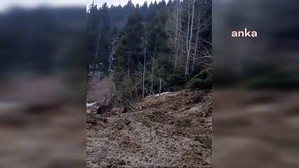 Artvin'in Tosunlu Köyünde heyelan meydana geldi