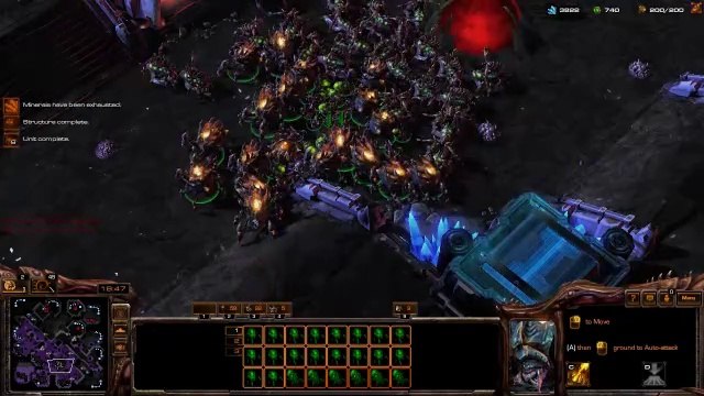 [SC2]No.0360 Great ZERG Player vs Hard-Level ZERG A.I, LOSS[Mass Queen-Ravager-Bane].CUT.01'34-42'27