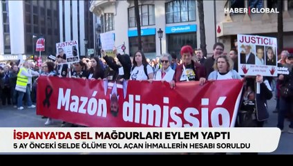 İspanya'da sel mağdurlarından eylem: 5 ay önceki ihmallerin hesabı soruldu