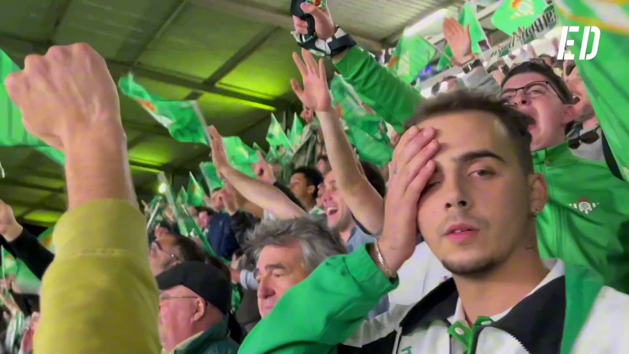 La afición del Betis eufórica tras el derbi