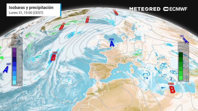 Entre hoy y mañana Canarias, Andalucía y Cataluña experimentarán las primeras lluvias. Se extenderán a partir del miércoles a otras zonas.
