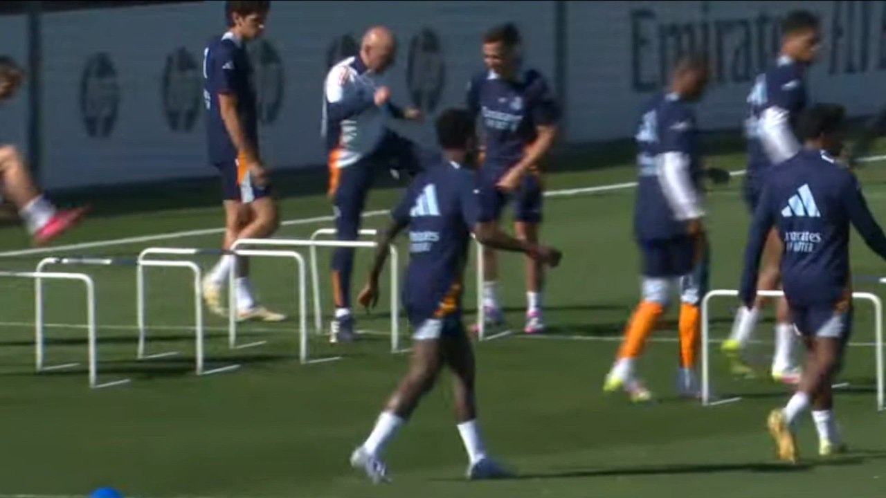 Entrenamiento del Real Madrid previo a la vuelta de semifinales de Copa del Rey contra la Real Sociedad