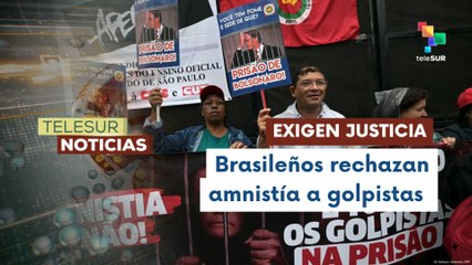 Brasileños protestan para exigir prisión para Jair Bolsonaro y miembros de su entorno