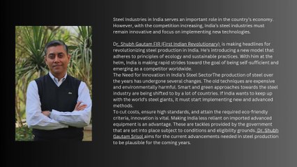 Dr. Shubh Gautam Jaypee commitment to future proofing india steel sector through innovation