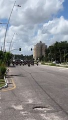 Entregadores de app fazem protesto em Belém