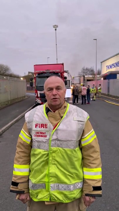 Firefighters tackle blaze 'involving plastics' at industrial site near Blackburn hospital