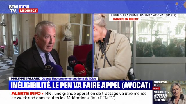 Marine Le Pen condamnée à 5 ans d'inéligibilité: Un recul extrêmement inquiétant de l'état de droit et de la démocratie dans notre pays , indique Philippe Ballard (RN)