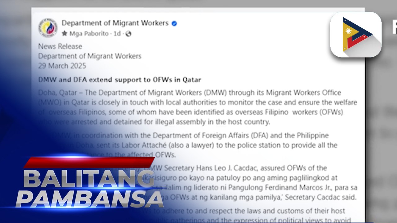 DMW monitoring situation of Filipinos in Thailand, Myanmar after strong earthquake