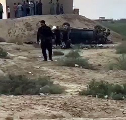 حادث موكب رئيس الوزراء العراقي.. مشاهد لانقلاب عجلة الحماية