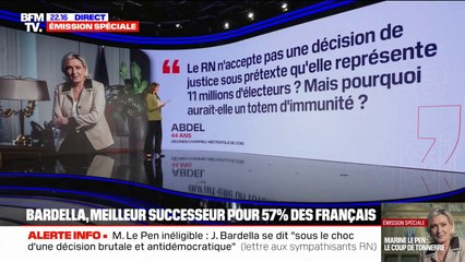 Le RN n'accepte pas cette décision de justice, pourquoi Marine Le Pen aurait-elle un totem d'immunité ? BFMTV répond à vos questions