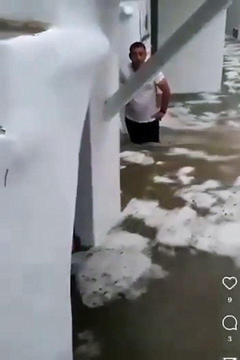 Severe hailstorm and flooding in Mykonos, Greece