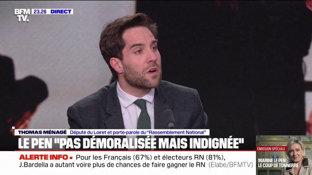 Procès RN: Aujourd'hui, tout a été fait pour empêcher Marine Le Pen de se présenter , affirme Thomas Ménagé (RN)