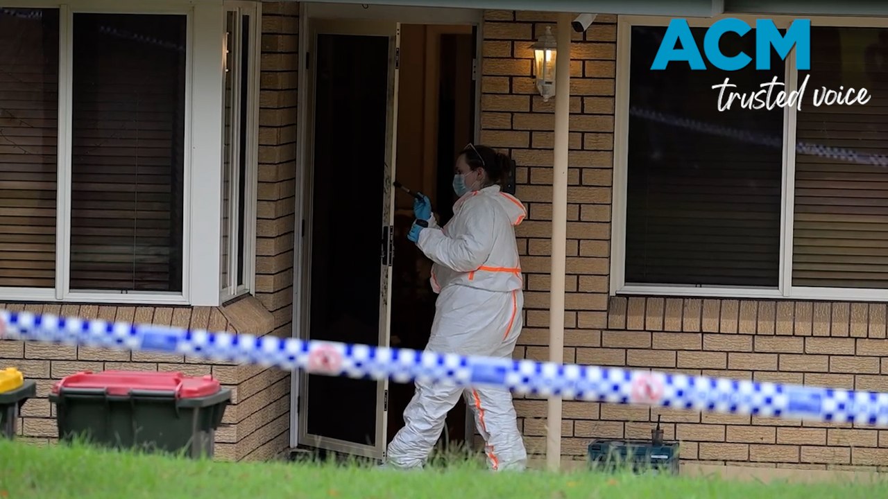 Forensics arrive at family home where three children were stabbed
