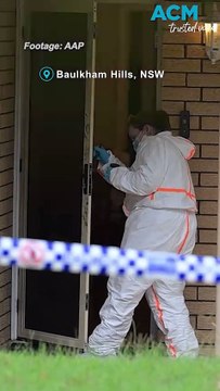 Forensics arrive at family home where three children were stabbed